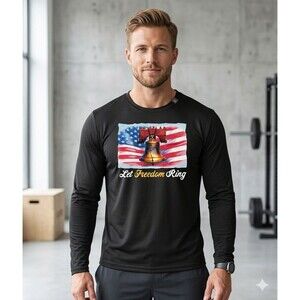 Armored Sportswear Let Freedom Ring Shirt Men’s L Black Long Sleeve Graphic